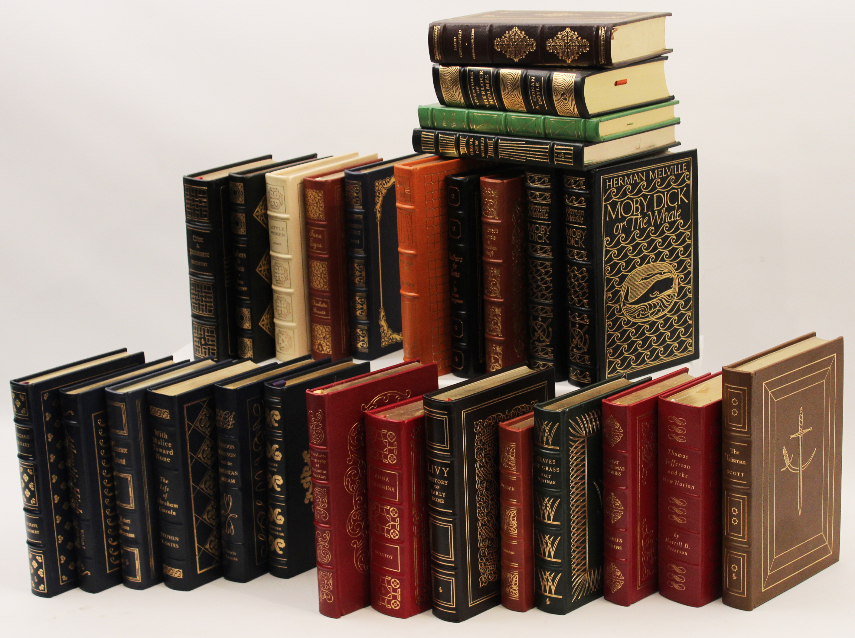 LOT OF 28 LEATHER BOUND BOOKS