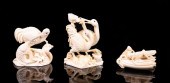 LOT OF 3 19TH C. CARVED BONE F
