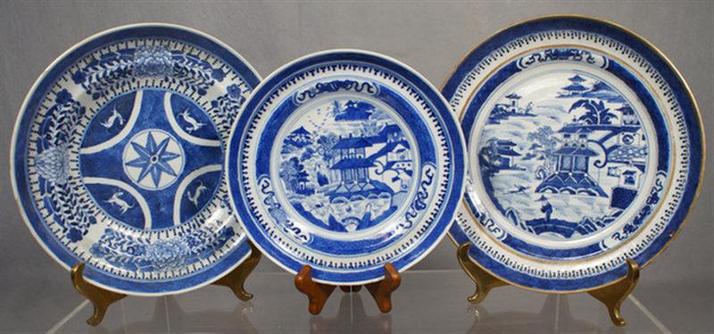 Lot of 3 19th c export porcelain