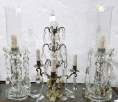 (LOT OF 3) A CANDELABRUM AND T