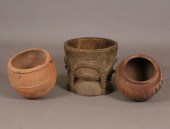 Lot of 3 African tribal pots/v