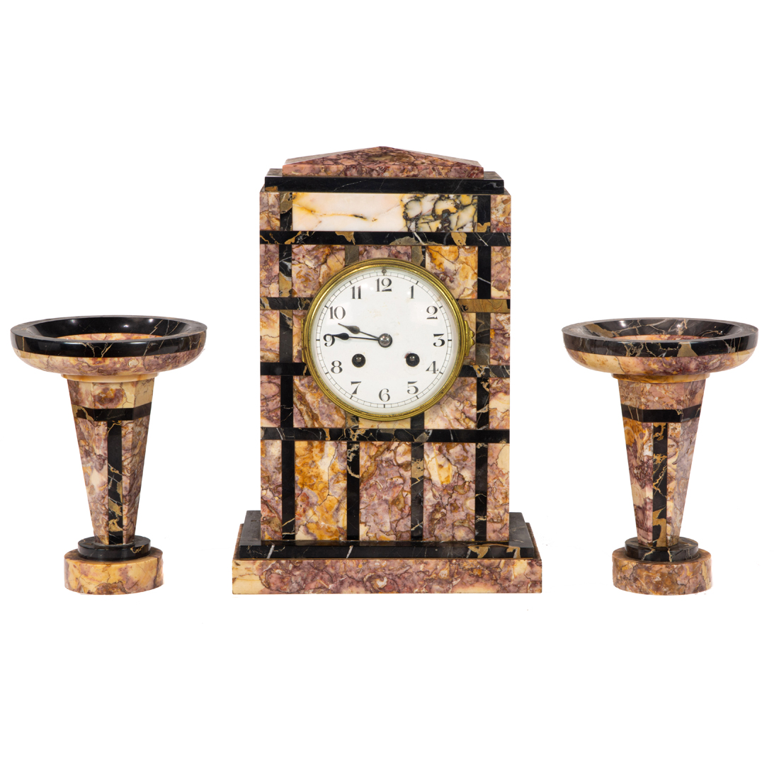 (LOT OF 3) AN ART DECO VARIEGATED