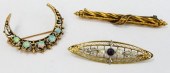 LOT OF 3 ANTIQUE LADIES GOLD P