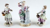 LOT OF 3 ANTIQUE MEISSEN PORCE