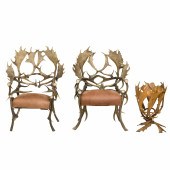(LOT OF 3) ANTLER FURNITURE GR