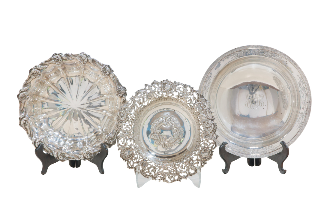 (LOT OF 3) ART NOUVEAU STERLING