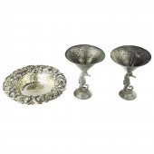(LOT OF 3) ART NOUVEAU STERLIN