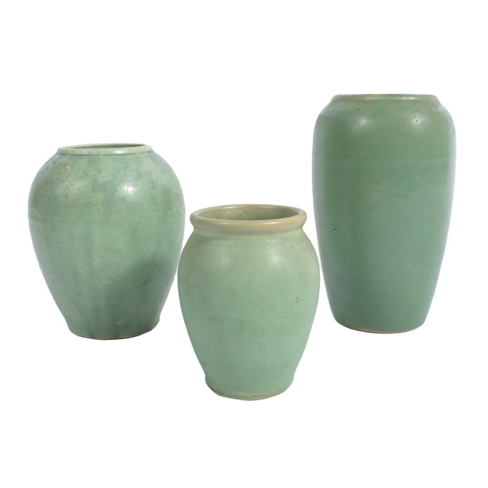 LOT OF 3 ARTS & CRAFTS CELADON