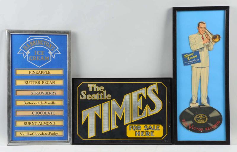 Lot of 3: Assorted Signs.  1940s to