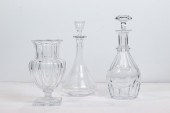 (LOT OF 3) BACCARAT GLASS TABL