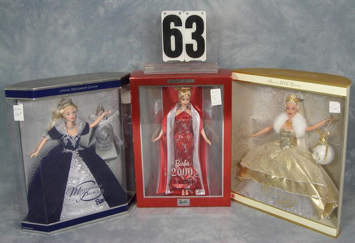 Lot of 3 Barbie Dolls, Millennium