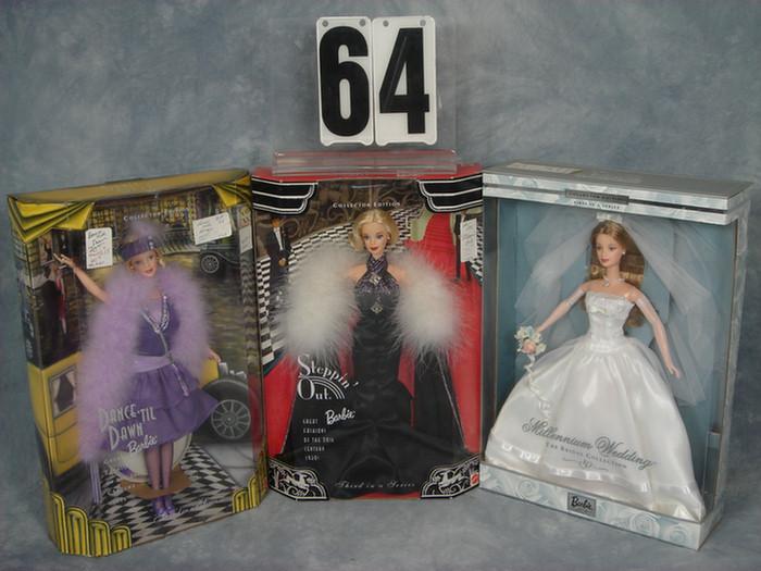 Lot of 3 Barbie Dolls, Millennium