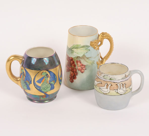 Lot of 3 Belleek hand painted