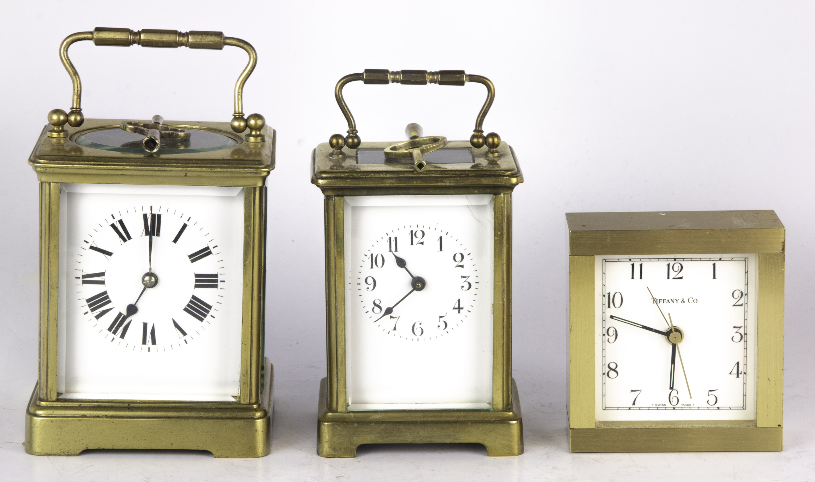 (LOT OF 3) BRASS CASED CLOCKS