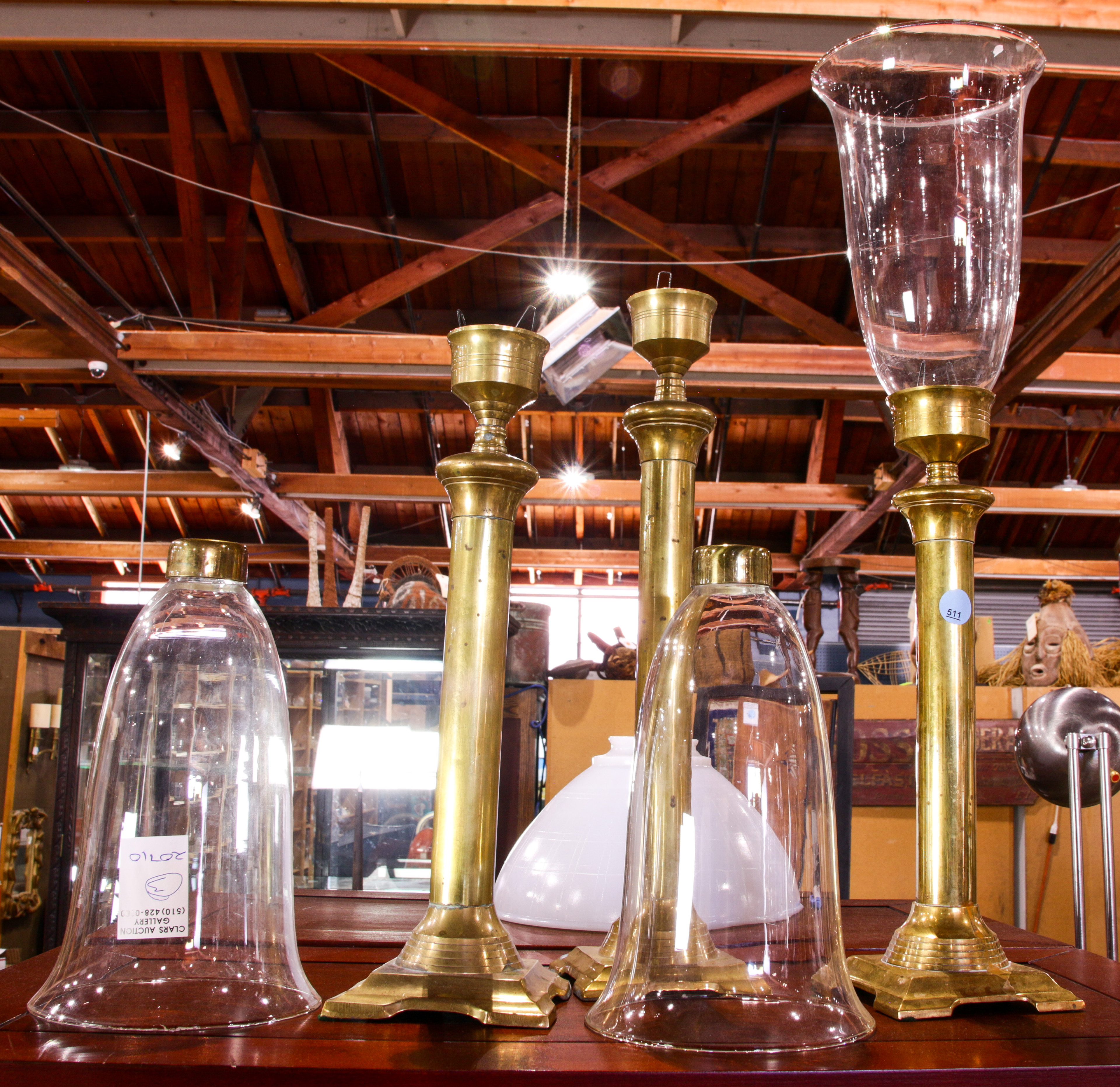 (LOT OF 3) BRASS LIGHTING GROUP