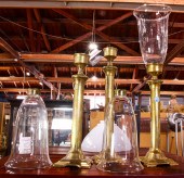 (LOT OF 3) BRASS LIGHTING GROU