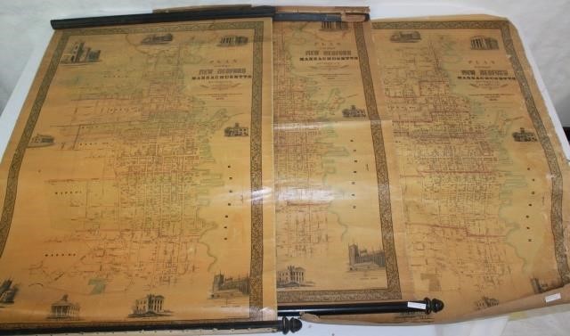 LOT OF 3 CANVAS BACKED MAPS, ALL