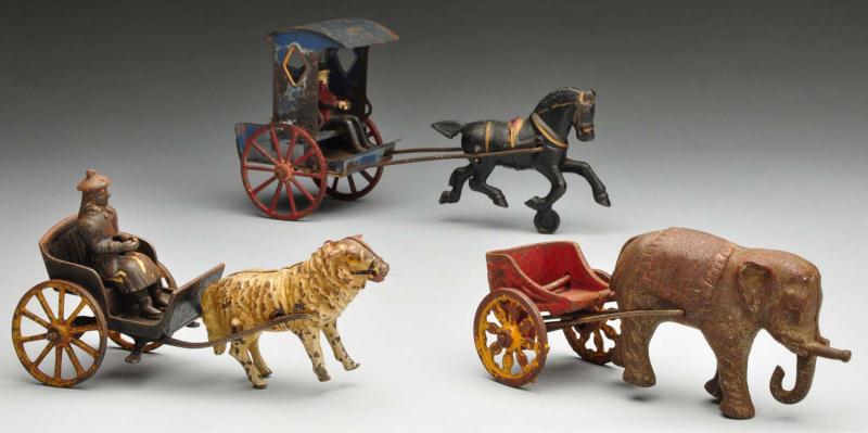 Lot of 3: Cast Iron Animal-Drawn