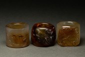(LOT OF 3) CHINESE AGATE ARCHE