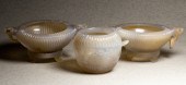 (LOT OF 3) CHINESE AGATE CENSE