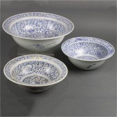 (LOT OF 3) CHINESE BLUE AND WH