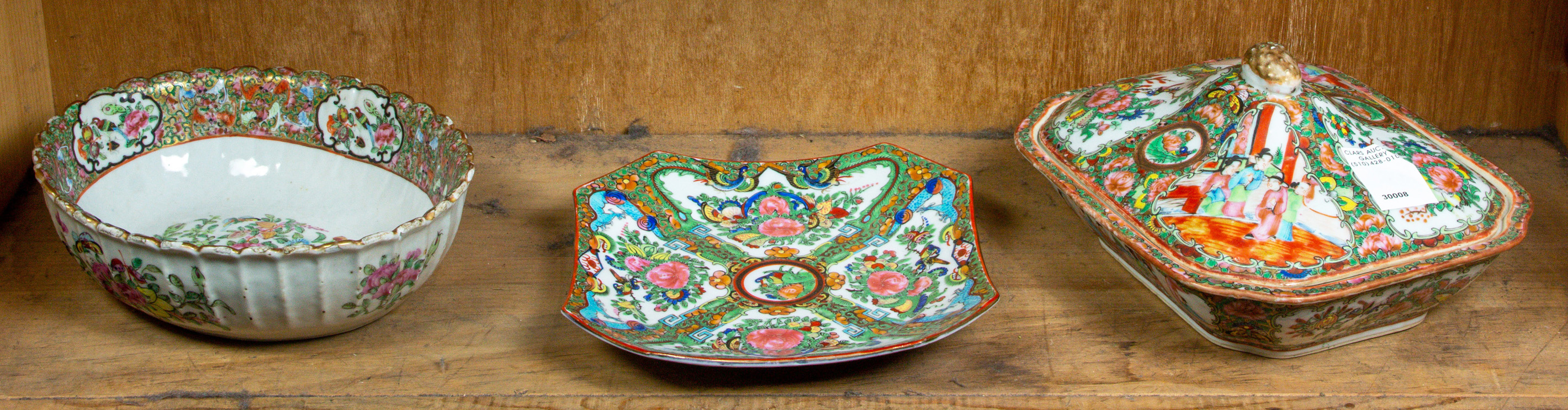 (LOT OF 3) CHINESE CANTON ROSE