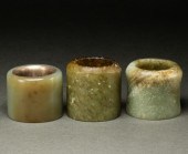(LOT OF 3) CHINESE CELADON JAD