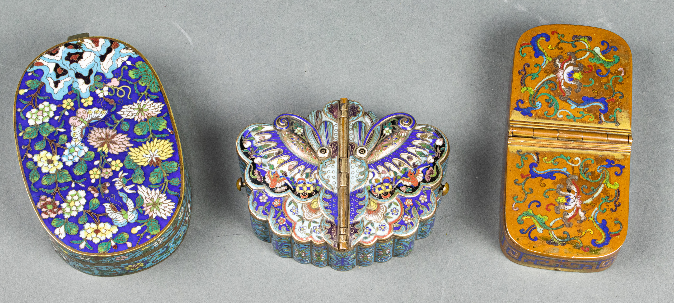 (LOT OF 3) CHINESE CLOISONNE ENAMEL