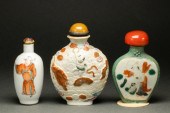 (LOT OF 3) CHINESE ENAMELED PO