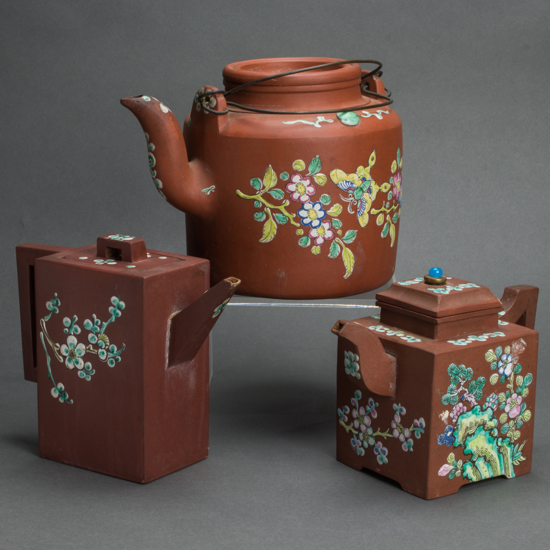 (LOT OF 3) CHINESE ENAMELED