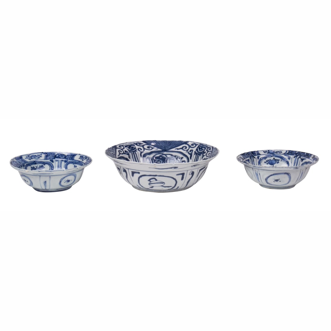 (LOT OF 3) CHINESE EXPORT BLUE