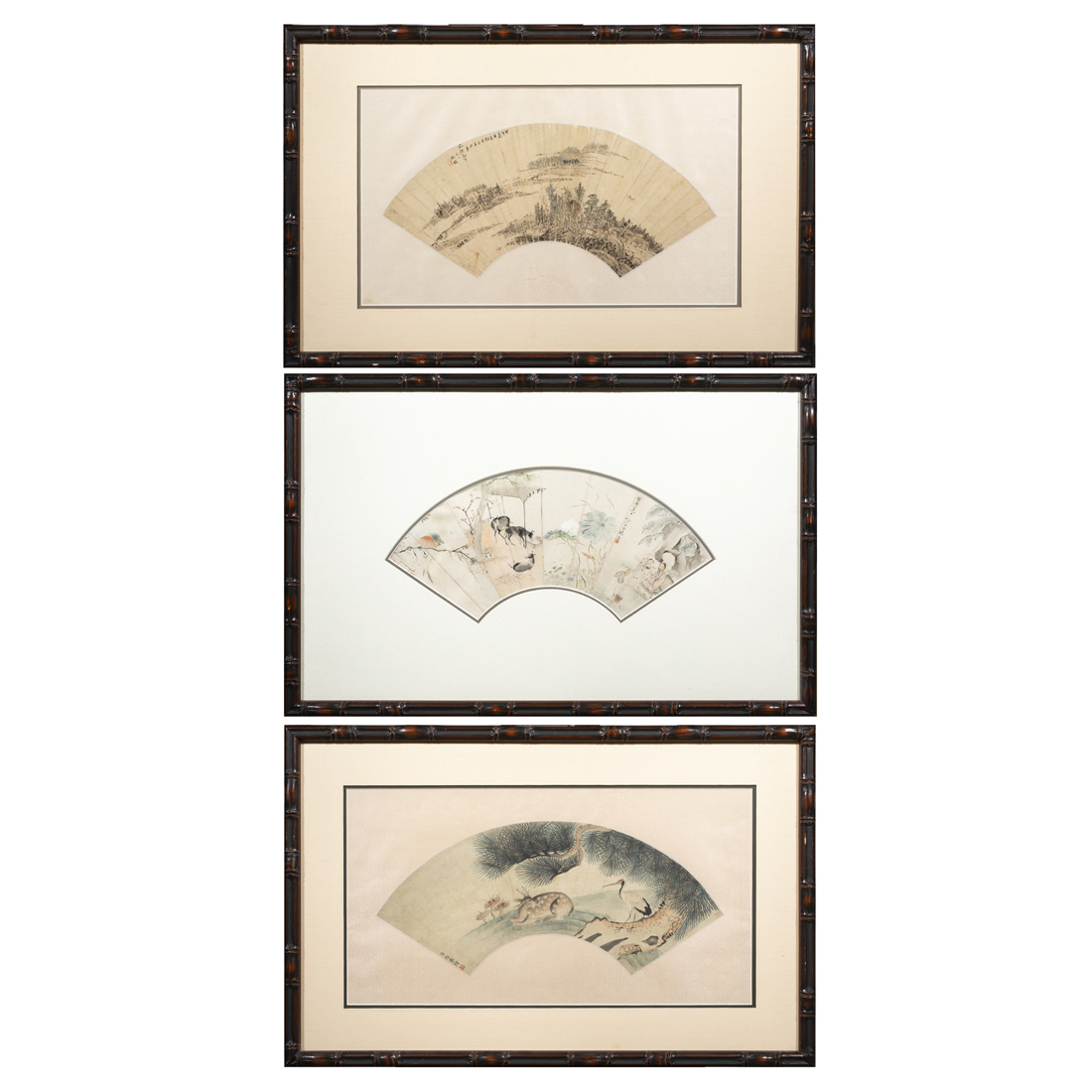 (LOT OF 3) CHINESE FAN PAINTINGS