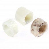(LOT OF 3) CHINESE JADE AND HA