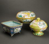 (LOT OF 3) CHINESE PAINTED ENA