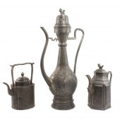 (LOT OF 3) CHINESE PEWTER WINE