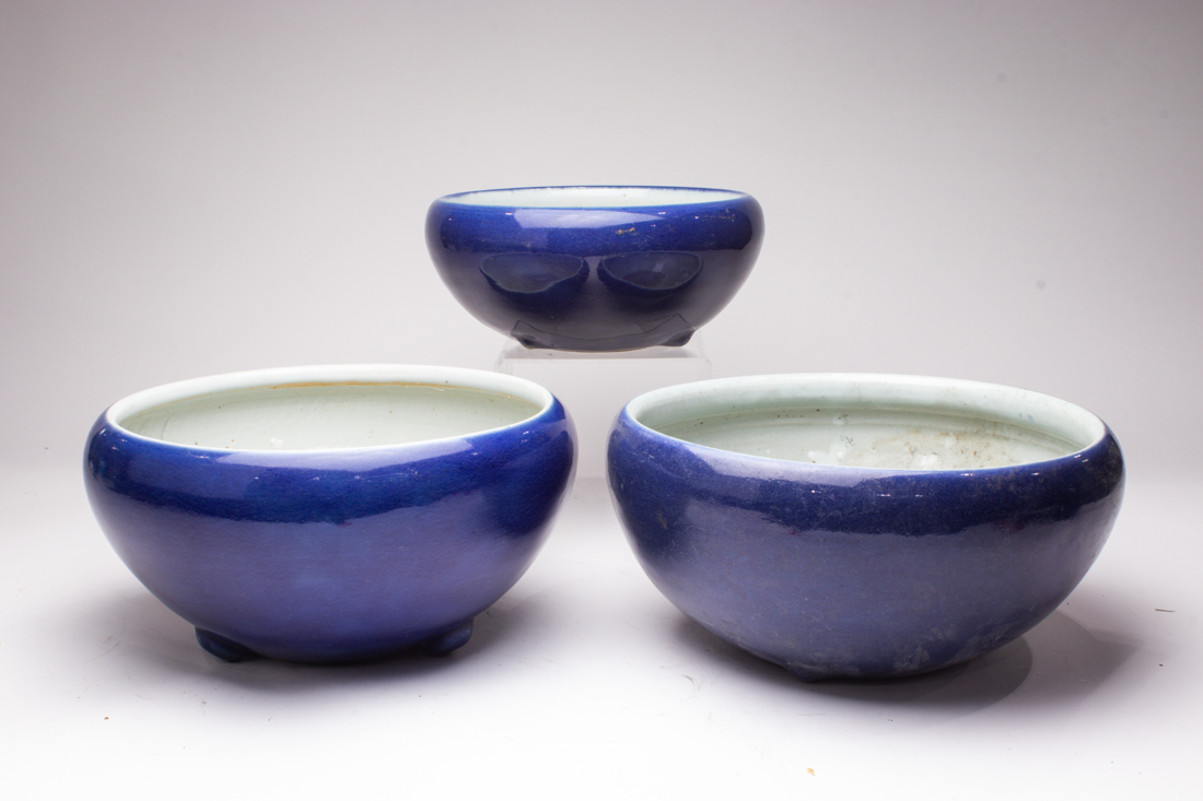 (LOT OF 3) CHINESE POWDER-BLUE