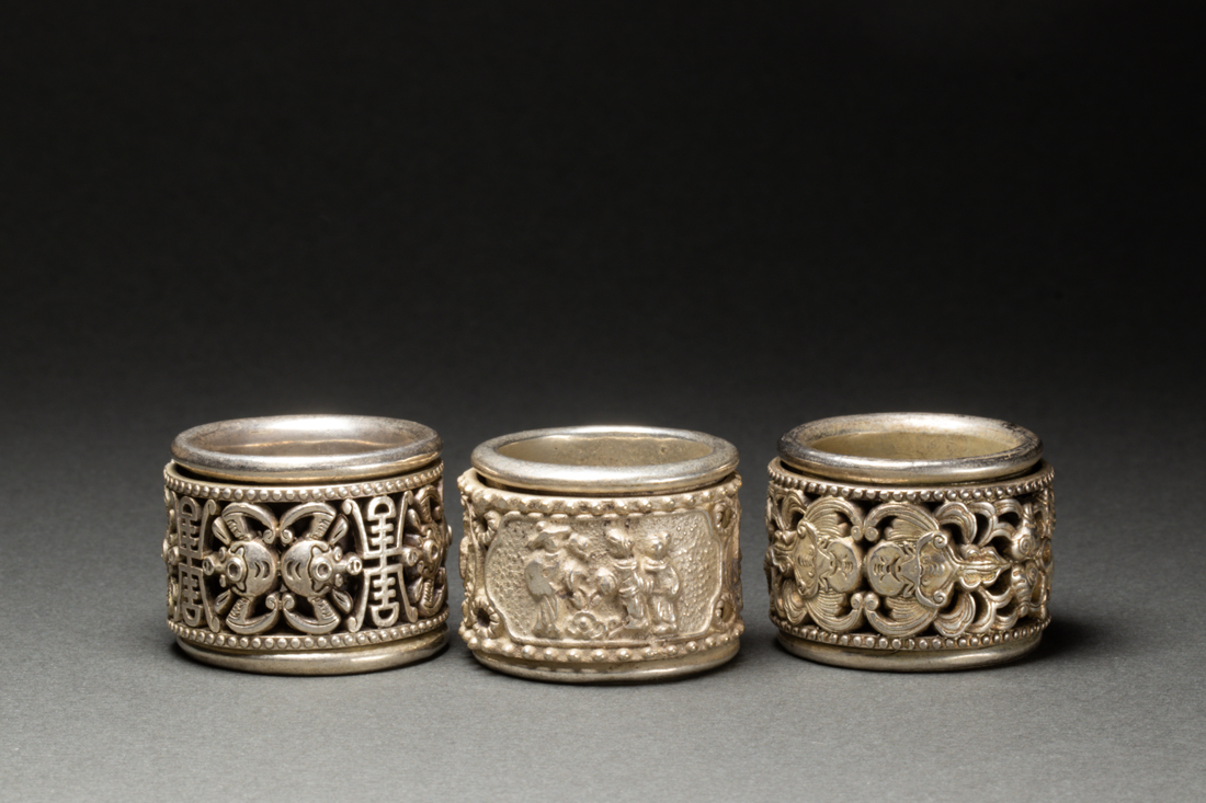 (LOT OF 3) CHINESE REVOLVING SILVER