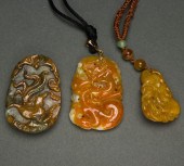 (LOT OF 3) CHINESE RUSSET JADE