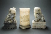 (LOT OF 3) CHINESE SOAPSTONE C