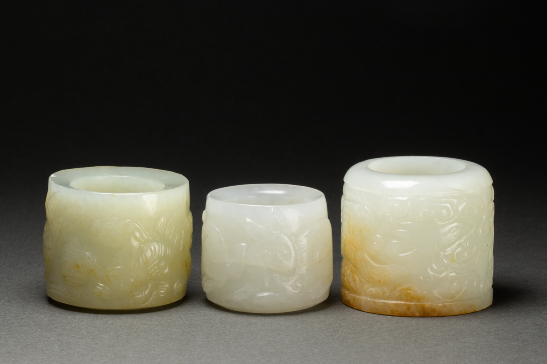 (LOT OF 3) CHINESE WHITE JADE