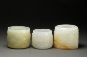 (LOT OF 3) CHINESE WHITE JADE