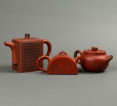 (LOT OF 3) CHINESE YIXING TEAP