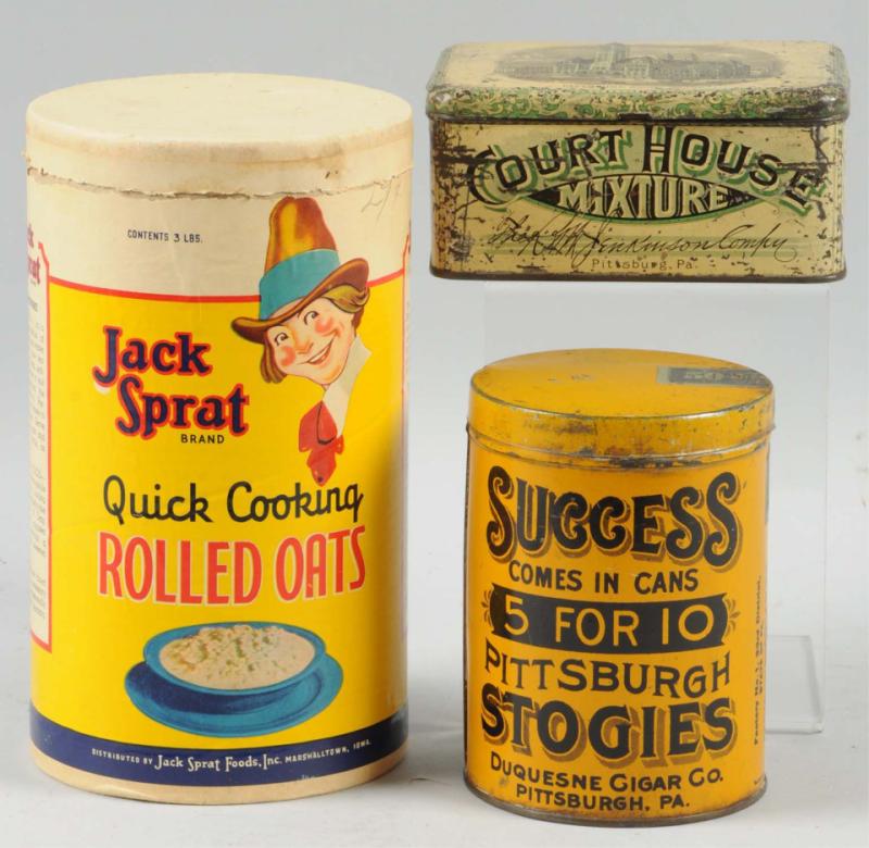 Lot of 3: Cigar Tins & Rolled