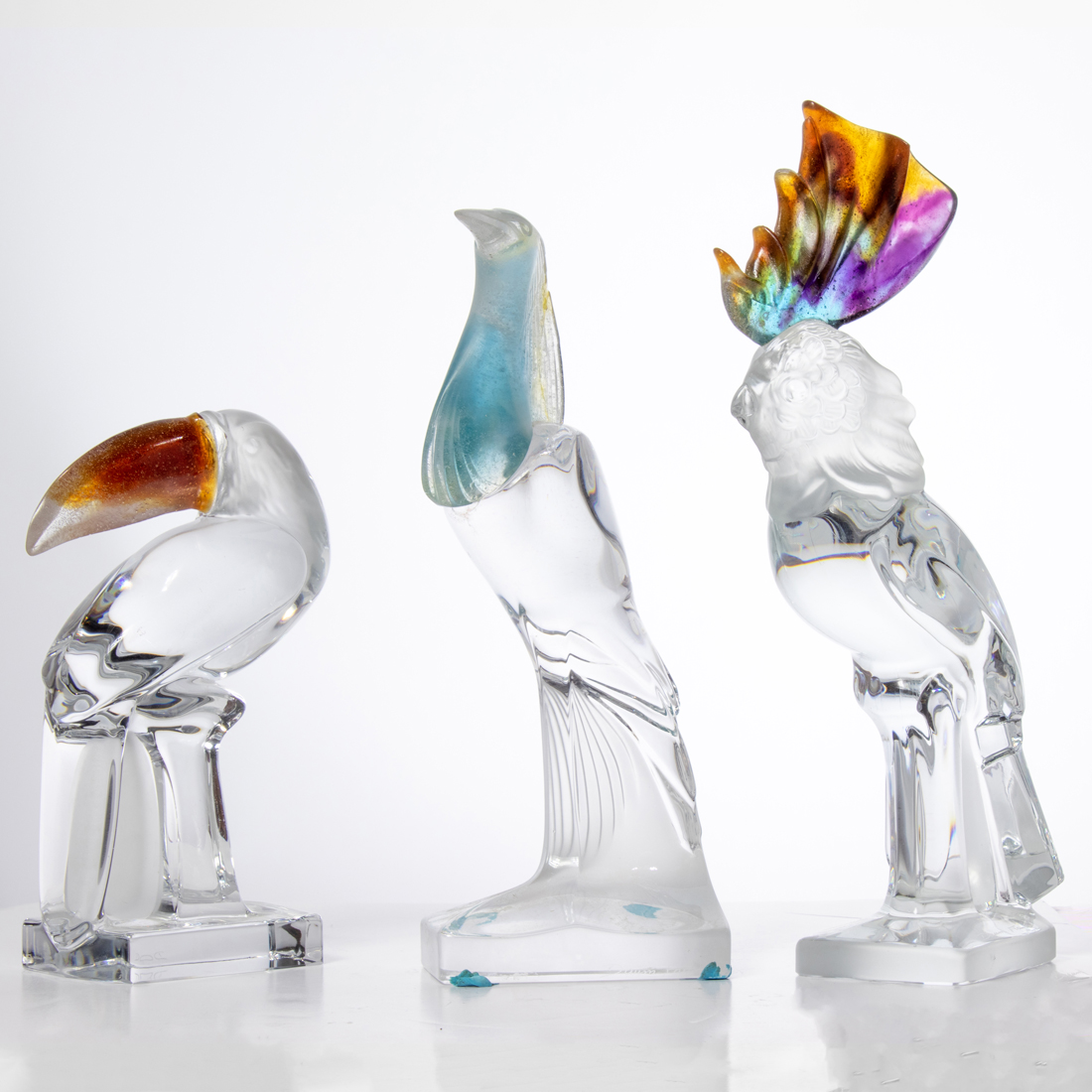 (LOT OF 3) DAUM PATE DE VERRE,