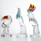 (LOT OF 3) DAUM PATE DE VERRE,