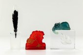 (LOT OF 3) DAUM PATE DE VERRE