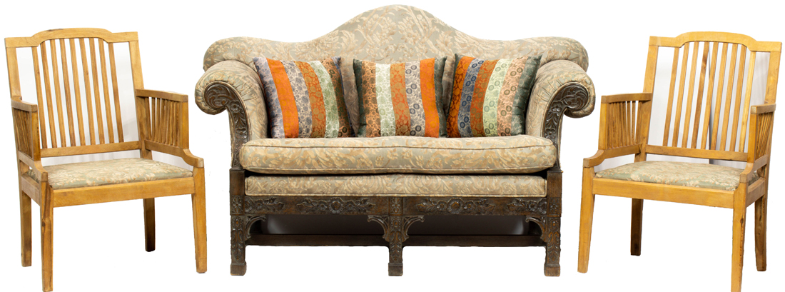 (LOT OF 3) FOURTUNY UPHOLSTERED