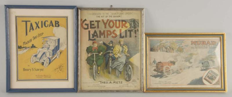 Lot of 3: Framed Early Vehicle