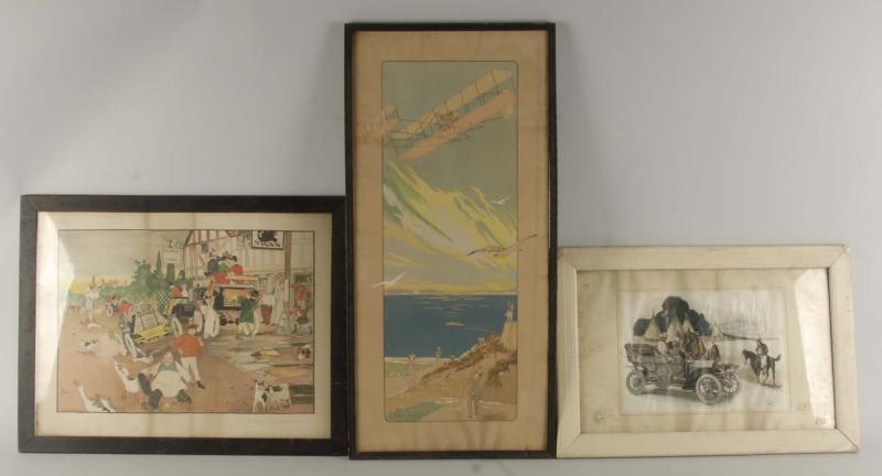 Lot of 3: Framed Vehicle Related