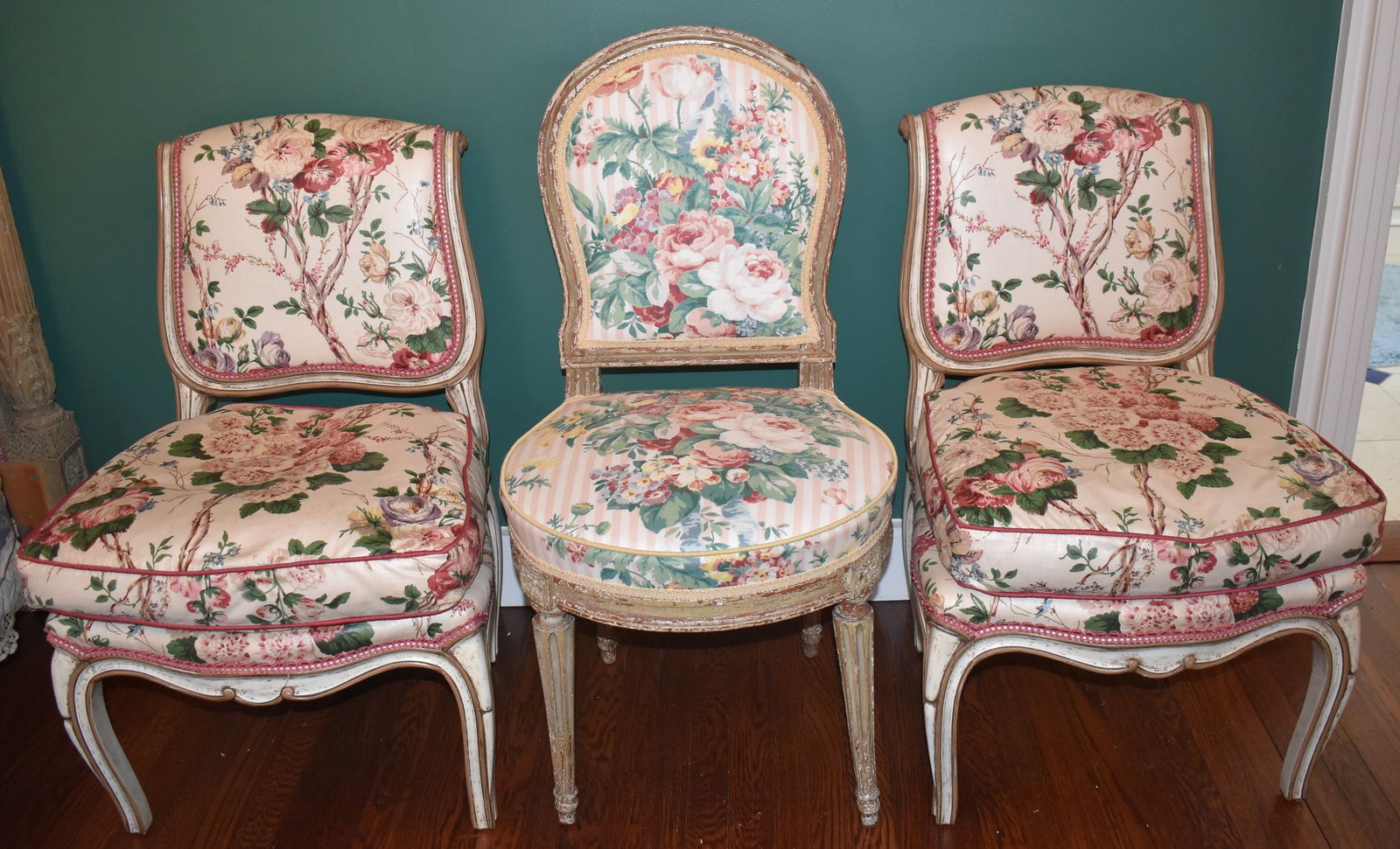 LOT OF 3 FRENCH CHAIRS, 2 SLIPPER